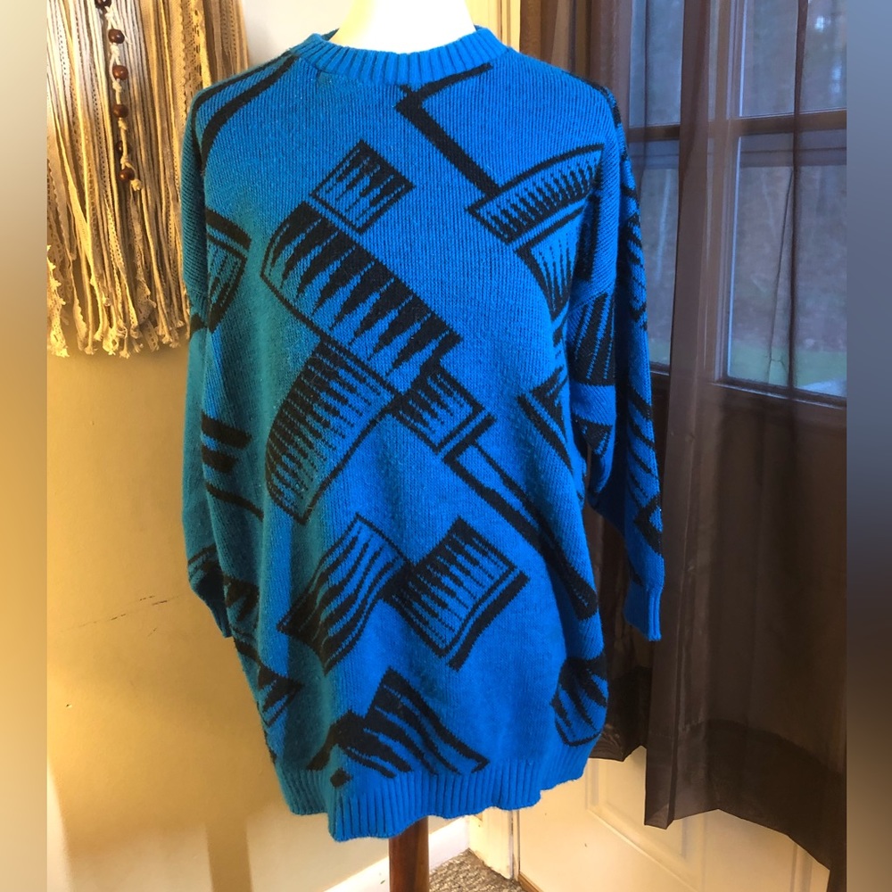 Vintage blue keyboards sweater
